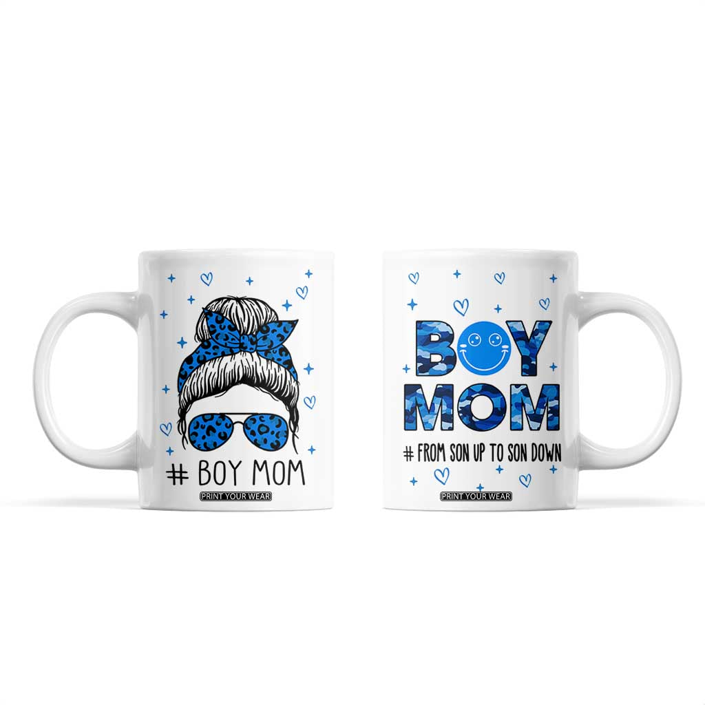 Boy Mom Coffee Mug First Mothers Day Gifts for New Moms Boy Mama TB10 White Print Your Wear