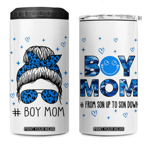 Boy Mom 4 in 1 Can Cooler Tumbler First Mothers Day Gifts for New Moms Boy Mama TB10 One Size: 16 oz White Print Your Wear