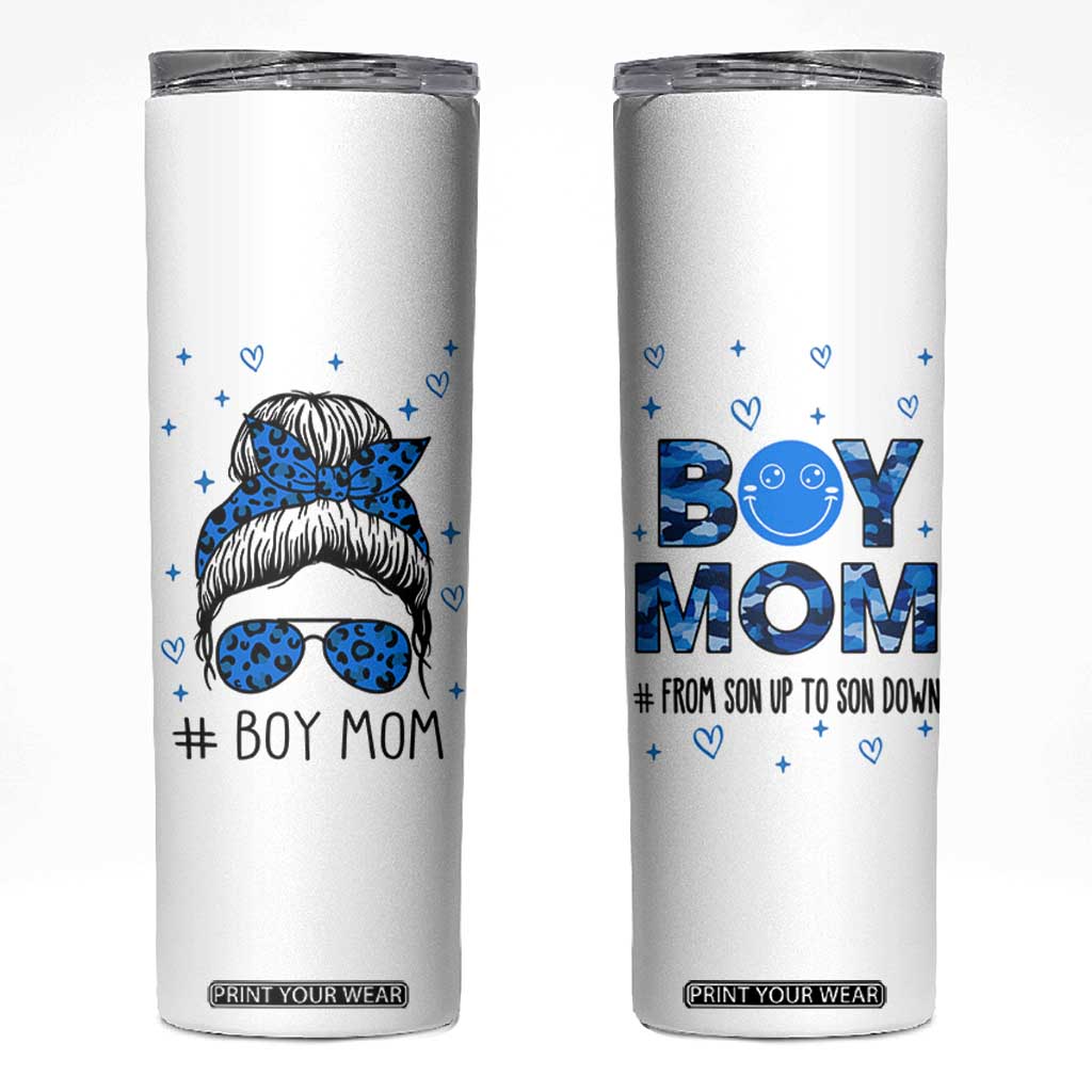 Boy Mom Skinny Tumbler First Mothers Day Gifts for New Moms Boy Mama TB10 White Print Your Wear
