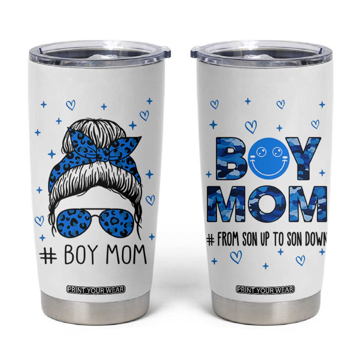 Boy Mom Tumbler Cup First Mothers Day Gifts for New Moms Boy Mama TB10 White Print Your Wear