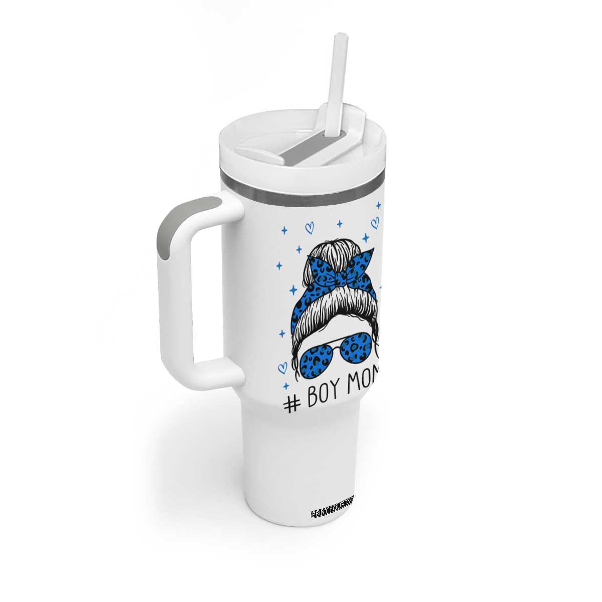 Boy Mom Tumbler With Handle First Mothers Day Gifts for New Moms Boy Mama TB10 Print Your Wear