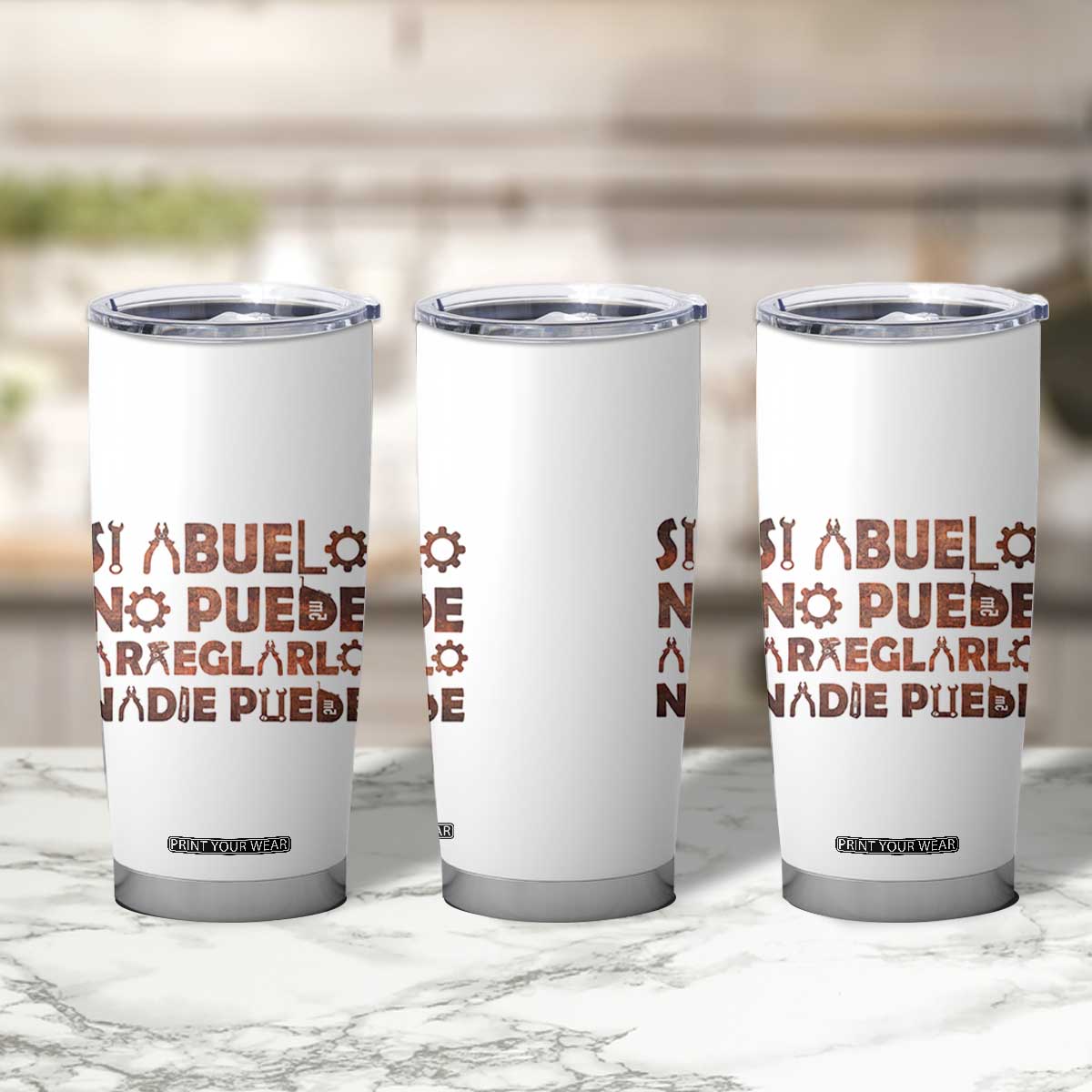 Abuelo Gifts Tumbler Cup Spanish Si Abuelo no Puede arreglarlo nadie Puede para día del Padre TB10 Print Your Wear