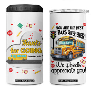 Bus Driver Gifts 4 in 1 Can Cooler Tumbler School Bus Driver Christmas Appreciation Retired Drivers Gift TB10 One Size: 16 oz White Print Your Wear