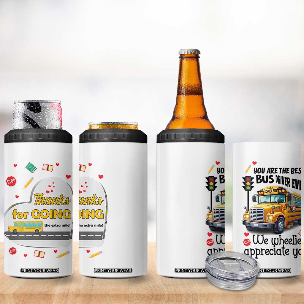 Bus Driver Gifts 4 in 1 Can Cooler Tumbler School Bus Driver Christmas Appreciation Retired Drivers Gift TB10 Print Your Wear