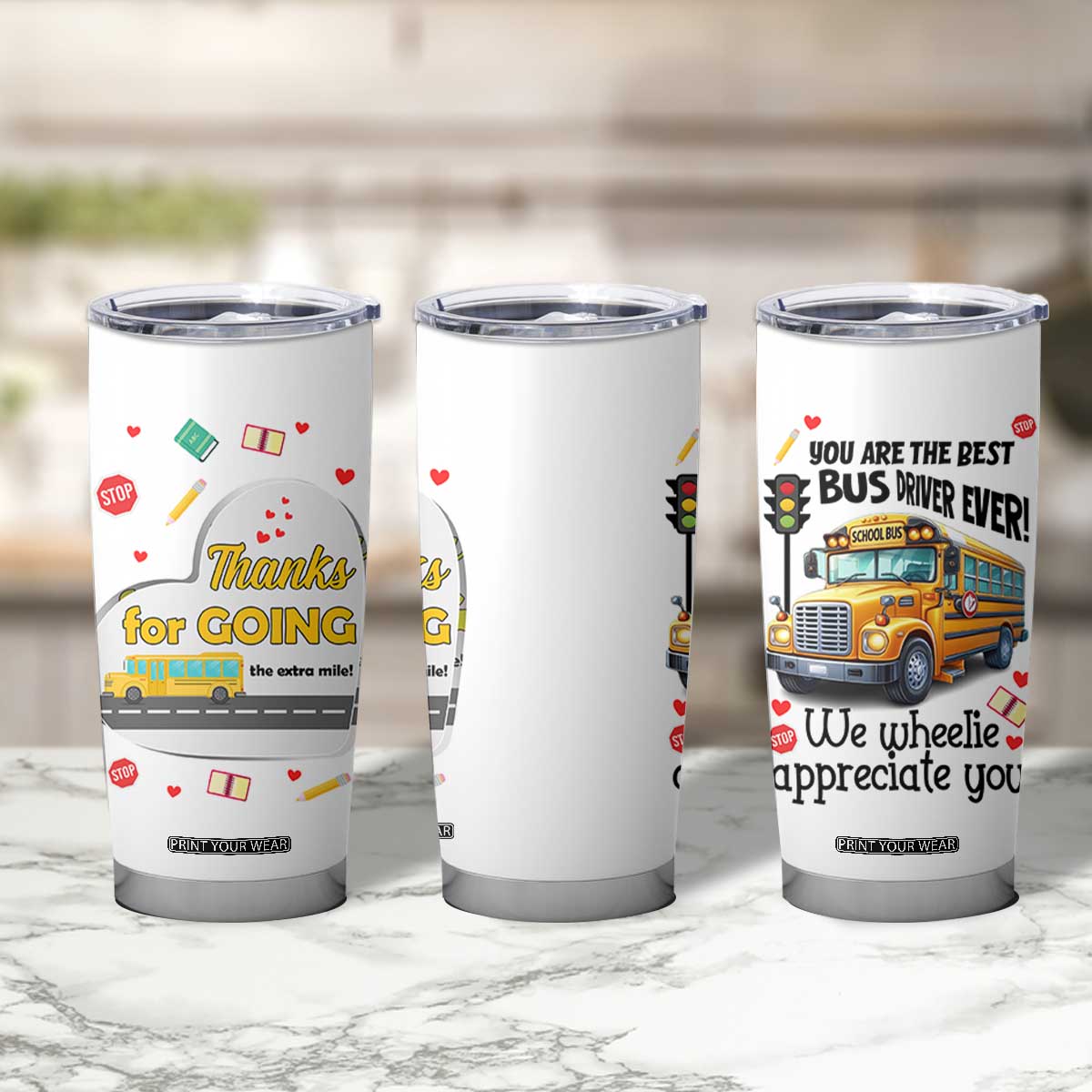 Bus Driver Gifts Tumbler Cup School Bus Driver Christmas Appreciation Retired Drivers Gift TB10 Print Your Wear