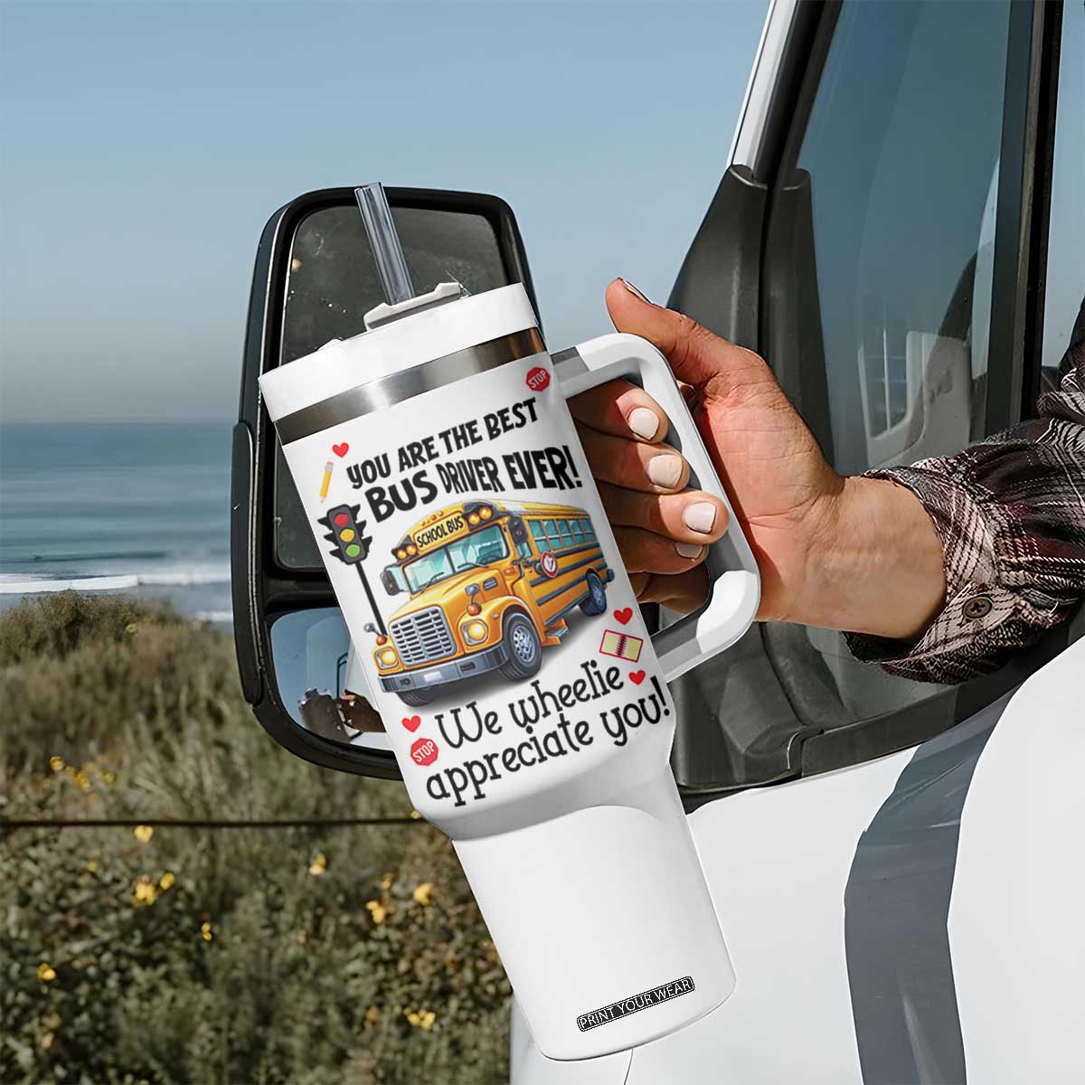 Bus Driver Gifts Tumbler With Handle School Bus Driver Christmas Appreciation Retired Drivers Gift TB10 Print Your Wear