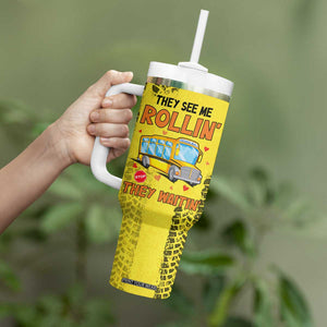 Best Bus Driver Ever Appreciation Tumbler With Handle They See Me Rollin They Waiting Job Pride TB10 Print Your Wear