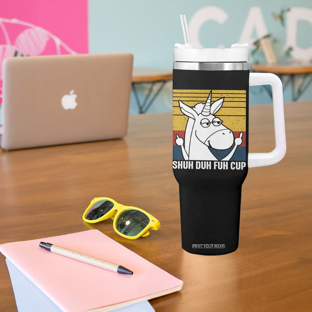 Funny Rude Tumbler With Handle Shu Duh Fuh Cup Funny Gag Gifts for Friend Coworker TB10 Print Your Wear