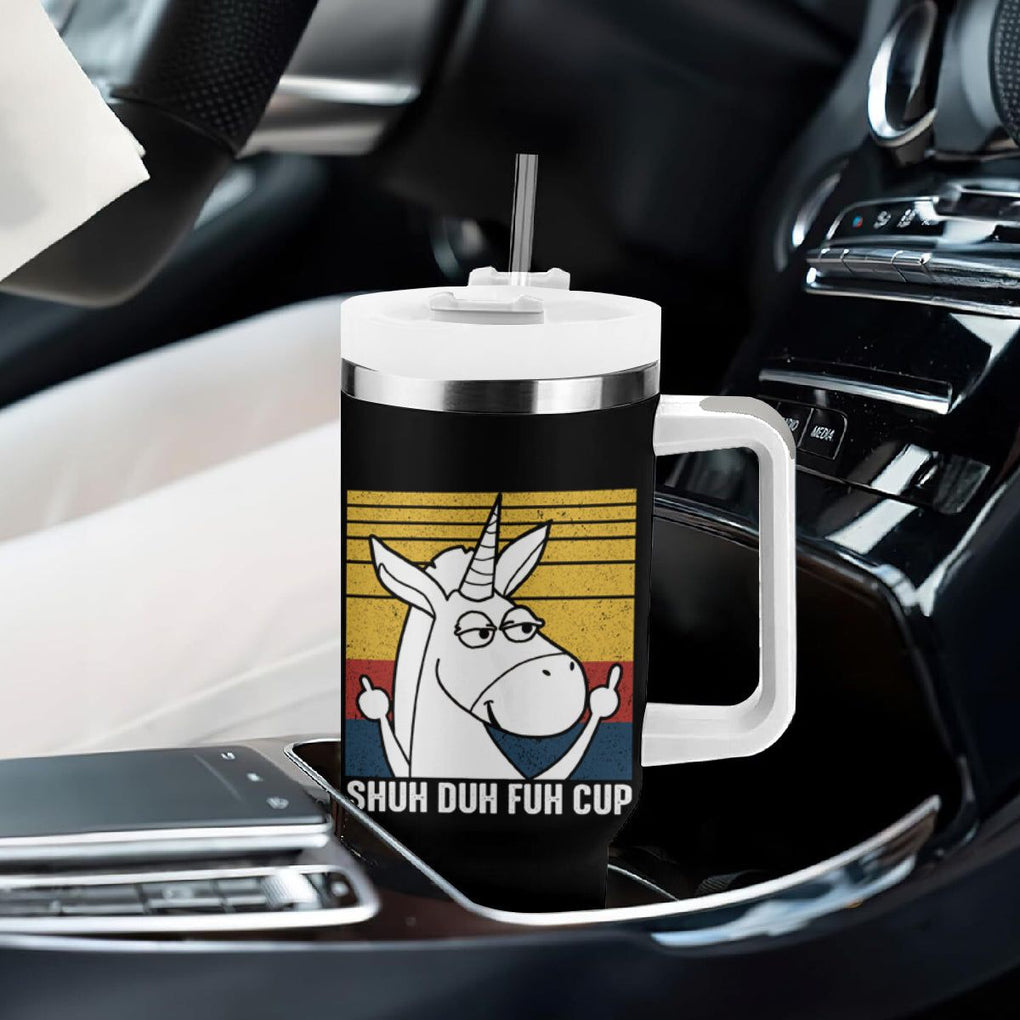 Funny Rude Tumbler With Handle Shu Duh Fuh Cup Funny Gag Gifts for Friend Coworker TB10 Print Your Wear