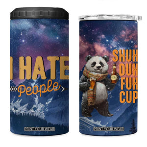 Funny Rude Bear 4 in 1 Can Cooler Tumbler Shu Duh Fuh Cup I Hate People Funny Gag Gifts for Introverts TB10 One Size: 16 oz Blue Print Your Wear