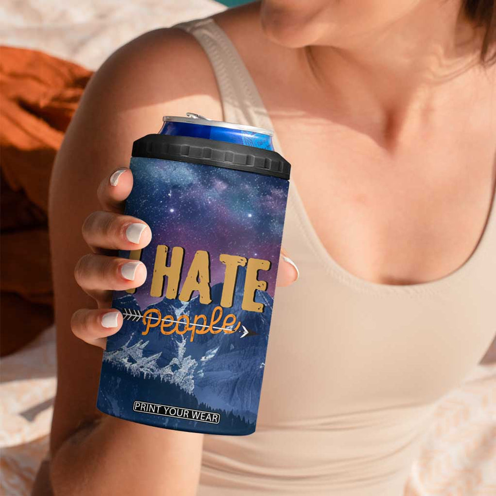Funny Rude Bear 4 in 1 Can Cooler Tumbler Shu Duh Fuh Cup I Hate People Funny Gag Gifts for Introverts TB10 Print Your Wear