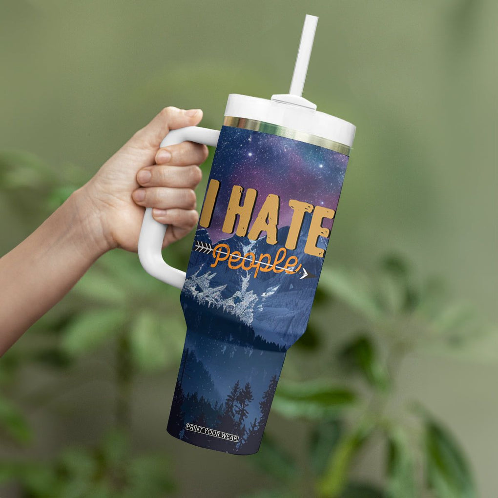 Funny Rude Bear Tumbler With Handle Shu Duh Fuh Cup I Hate People Funny Gag Gifts for Introverts TB10 Print Your Wear