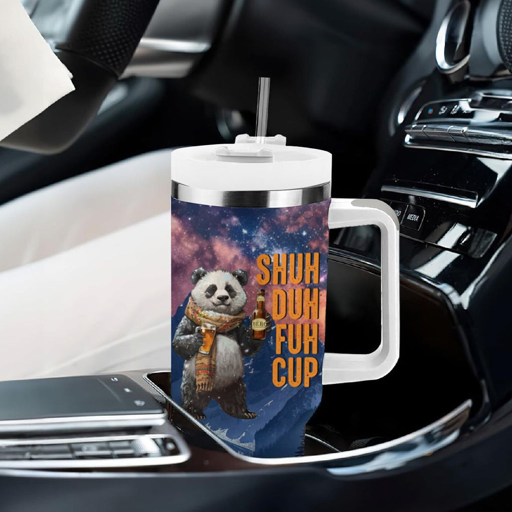 Funny Rude Bear Tumbler With Handle Shu Duh Fuh Cup I Hate People Funny Gag Gifts for Introverts TB10 Print Your Wear