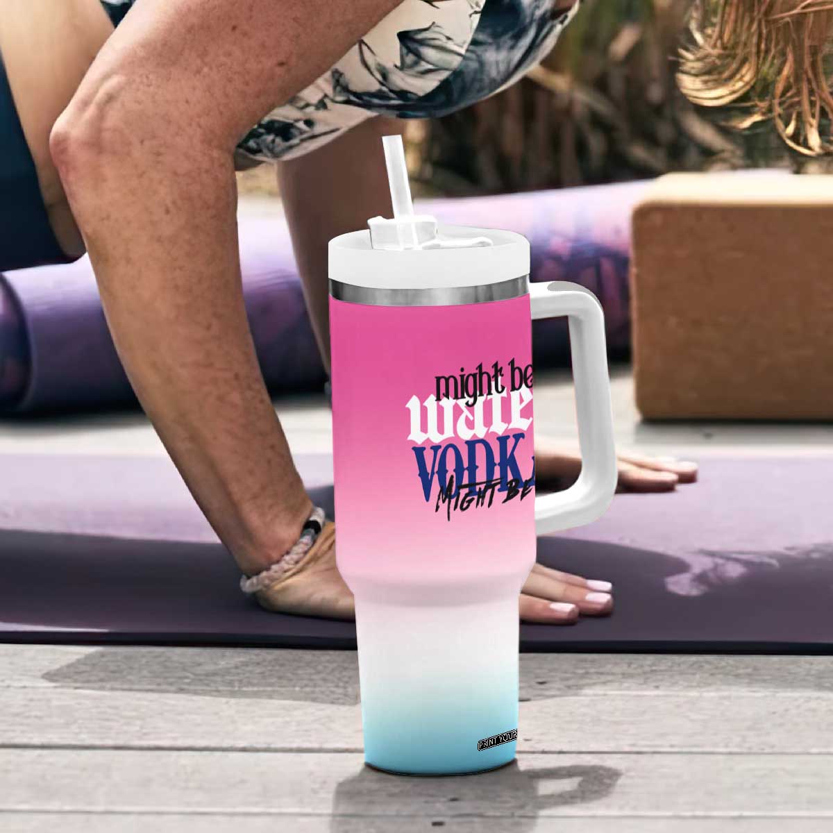Funny Vodka Gifts Tumbler With Handle Might Be Vodka Funny Bar Gift for Drinkers TB10 Print Your Wear