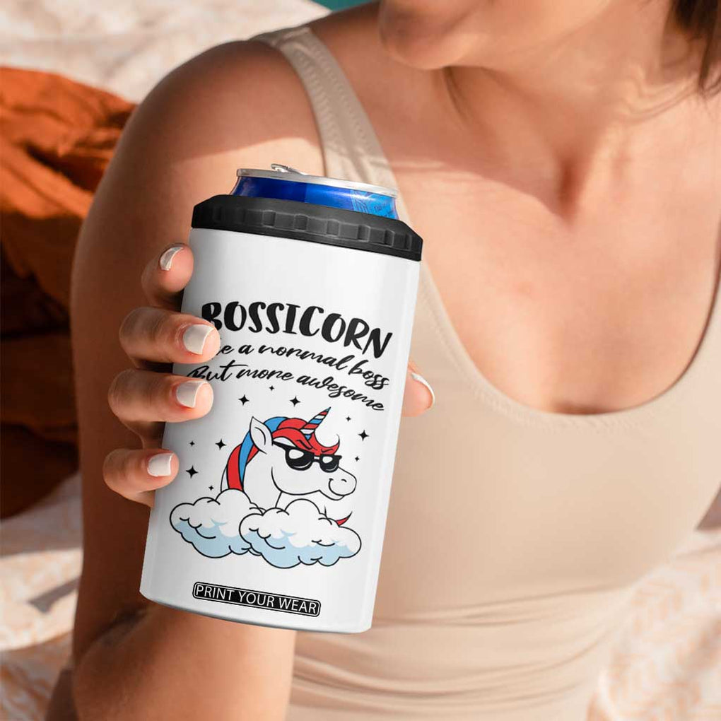 Thank You Gifts for Bosses 4 in 1 Can Cooler Tumbler Bossicorn Like A Normal Boss But More Awesome TB10 Print Your Wear