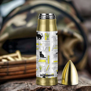 Book Lovers Gifts Bullet Tumbler Library Cat Bookish Gifts For Readers Librarian TB10 Print Your Wear