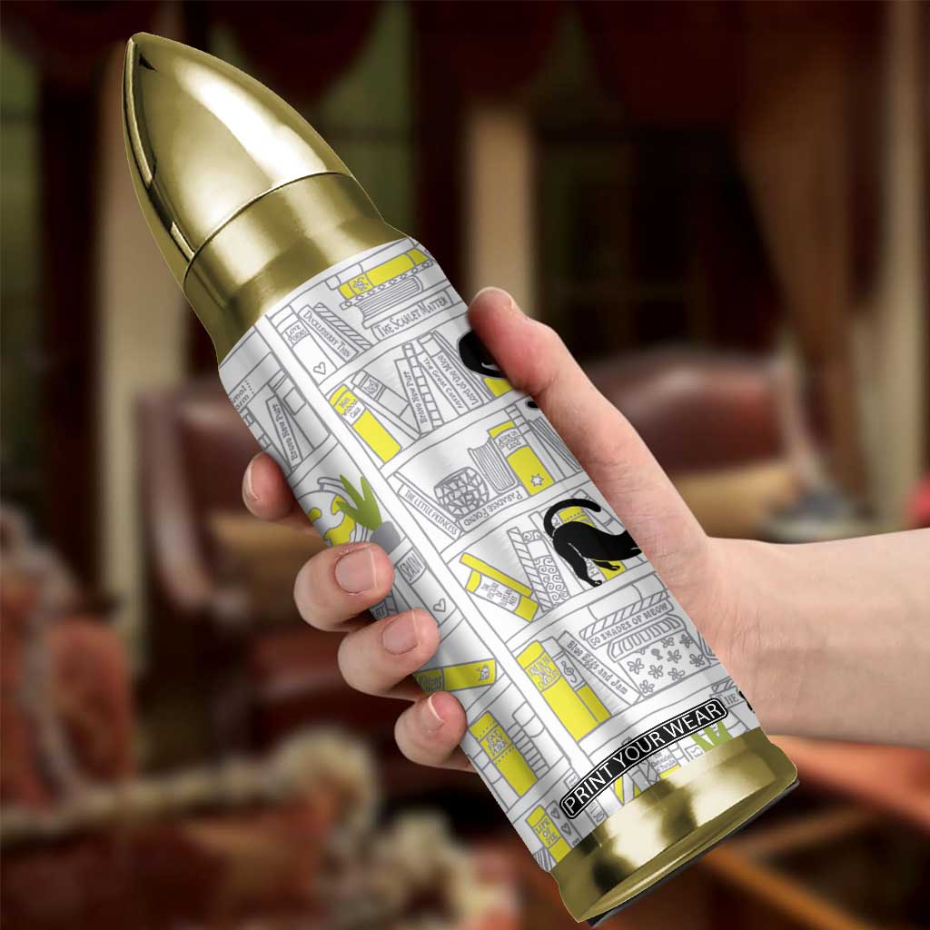 Book Lovers Gifts Bullet Tumbler Library Cat Bookish Gifts For Readers Librarian TB10 Print Your Wear