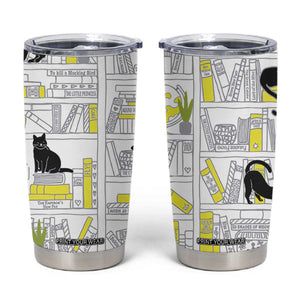 Book Lovers Gifts Tumbler Cup Library Cat Bookish Gifts For Readers Librarian TB10 White Print Your Wear