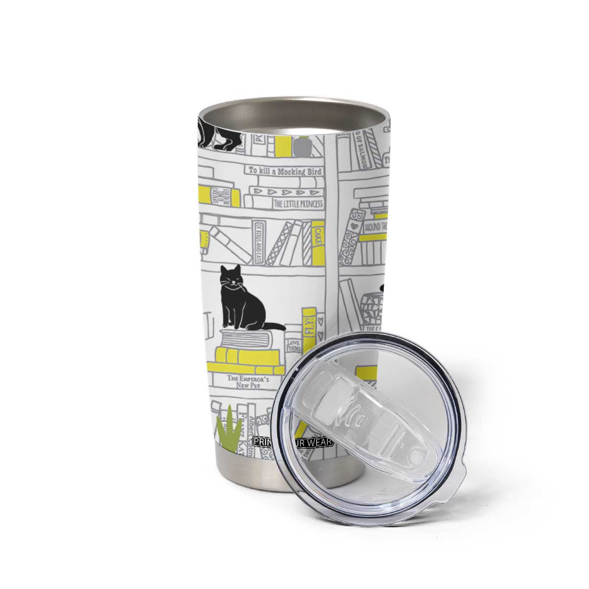 Book Lovers Gifts Tumbler Cup Library Cat Bookish Gifts For Readers Librarian TB10 Print Your Wear
