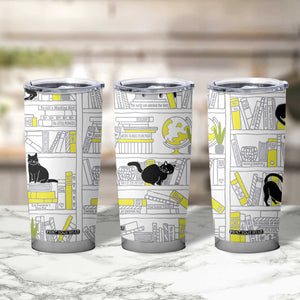 Book Lovers Gifts Tumbler Cup Library Cat Bookish Gifts For Readers Librarian TB10 Print Your Wear