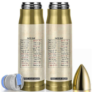 Library Due Date Card Bullet Tumbler Bookish Gifts For Readers Librarian TB10 Beige Print Your Wear