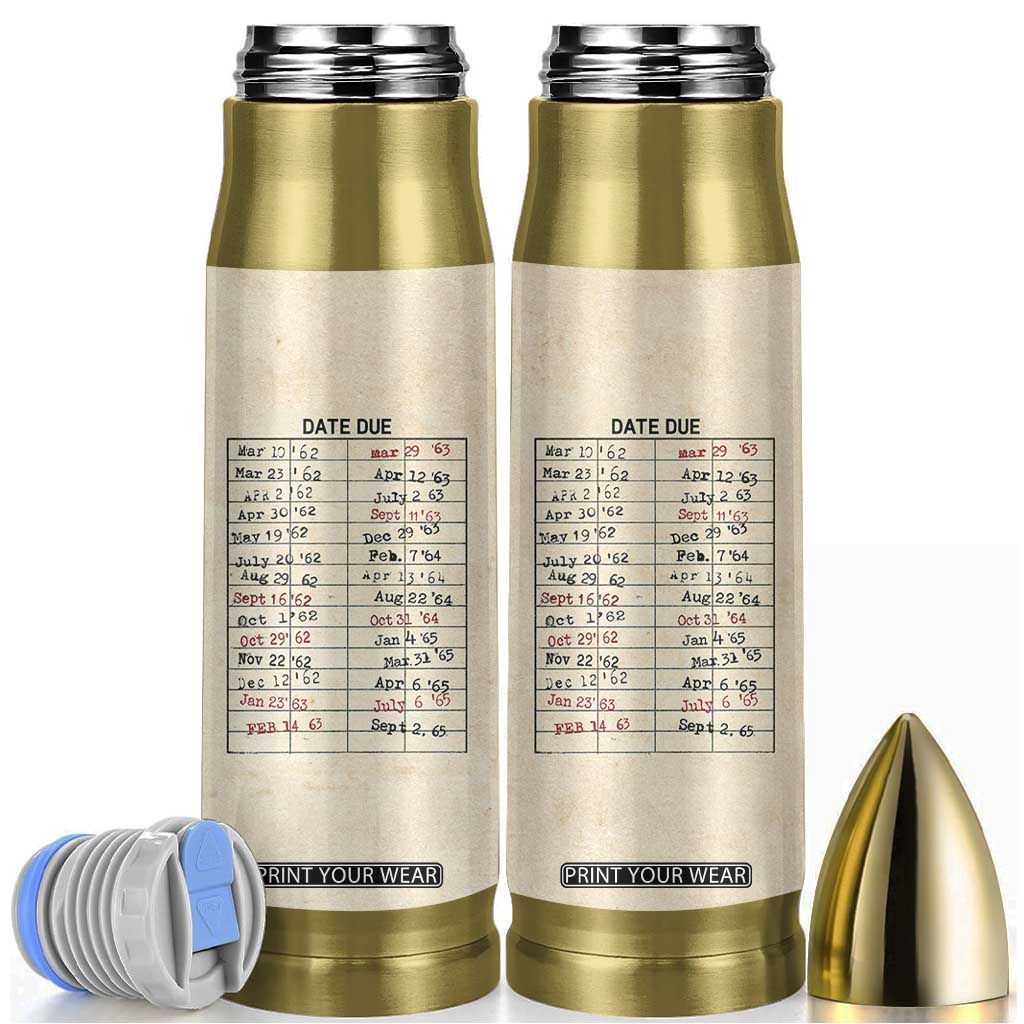 Library Due Date Card Bullet Tumbler Bookish Gifts For Readers Librarian TB10 Beige Print Your Wear