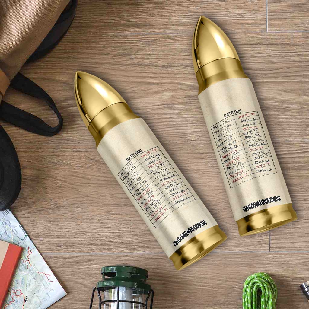 Library Due Date Card Bullet Tumbler Bookish Gifts For Readers Librarian TB10 Print Your Wear