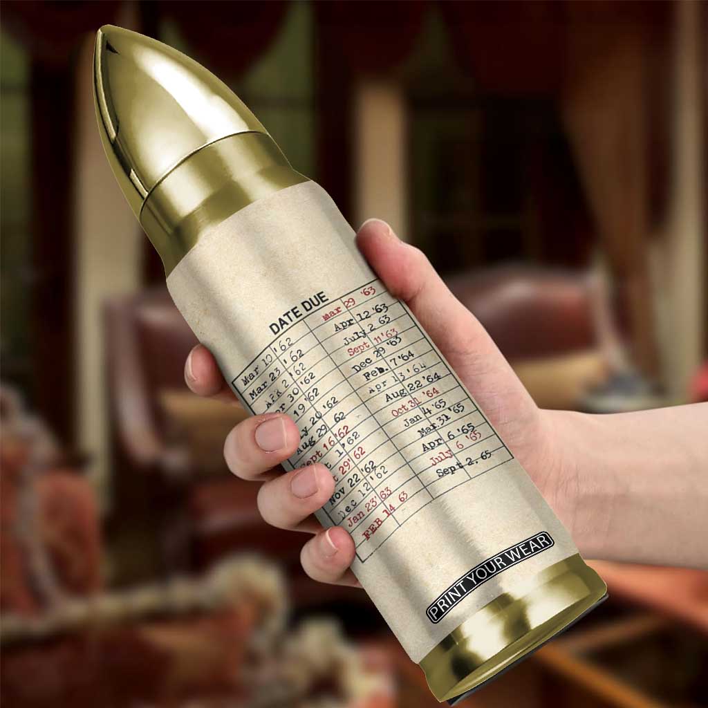 Library Due Date Card Bullet Tumbler Bookish Gifts For Readers Librarian TB10 Print Your Wear