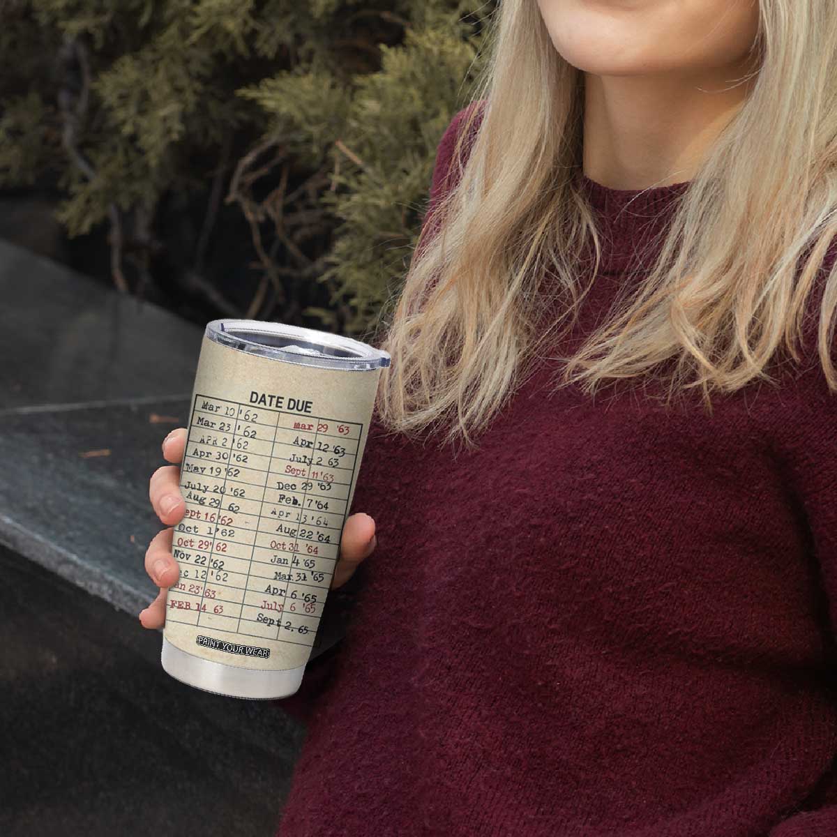 Library Due Date Card Tumbler Cup Bookish Gifts For Readers Librarian TB10 Print Your Wear