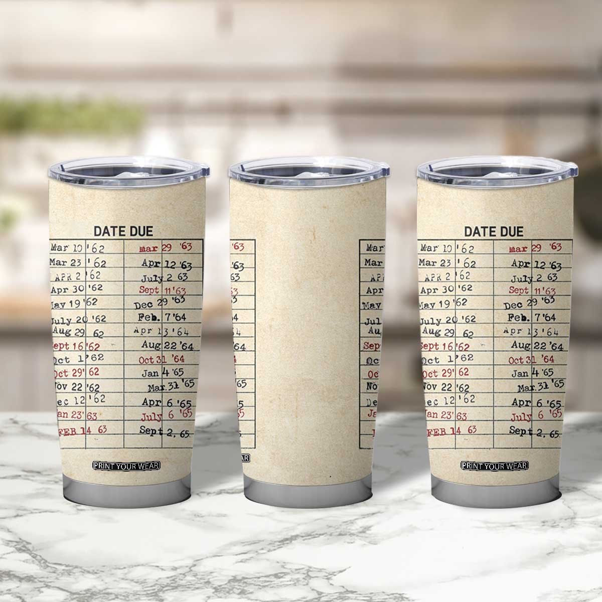 Library Due Date Card Tumbler Cup Bookish Gifts For Readers Librarian TB10 Print Your Wear