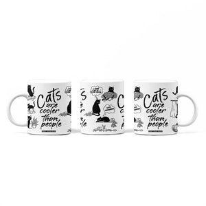 Cat Lover Gifts Coffee Mug Cats Are Cooler Than People Black Cat Mom TB10 Print Your Wear