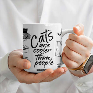Cat Lover Gifts Coffee Mug Cats Are Cooler Than People Black Cat Mom TB10 Print Your Wear