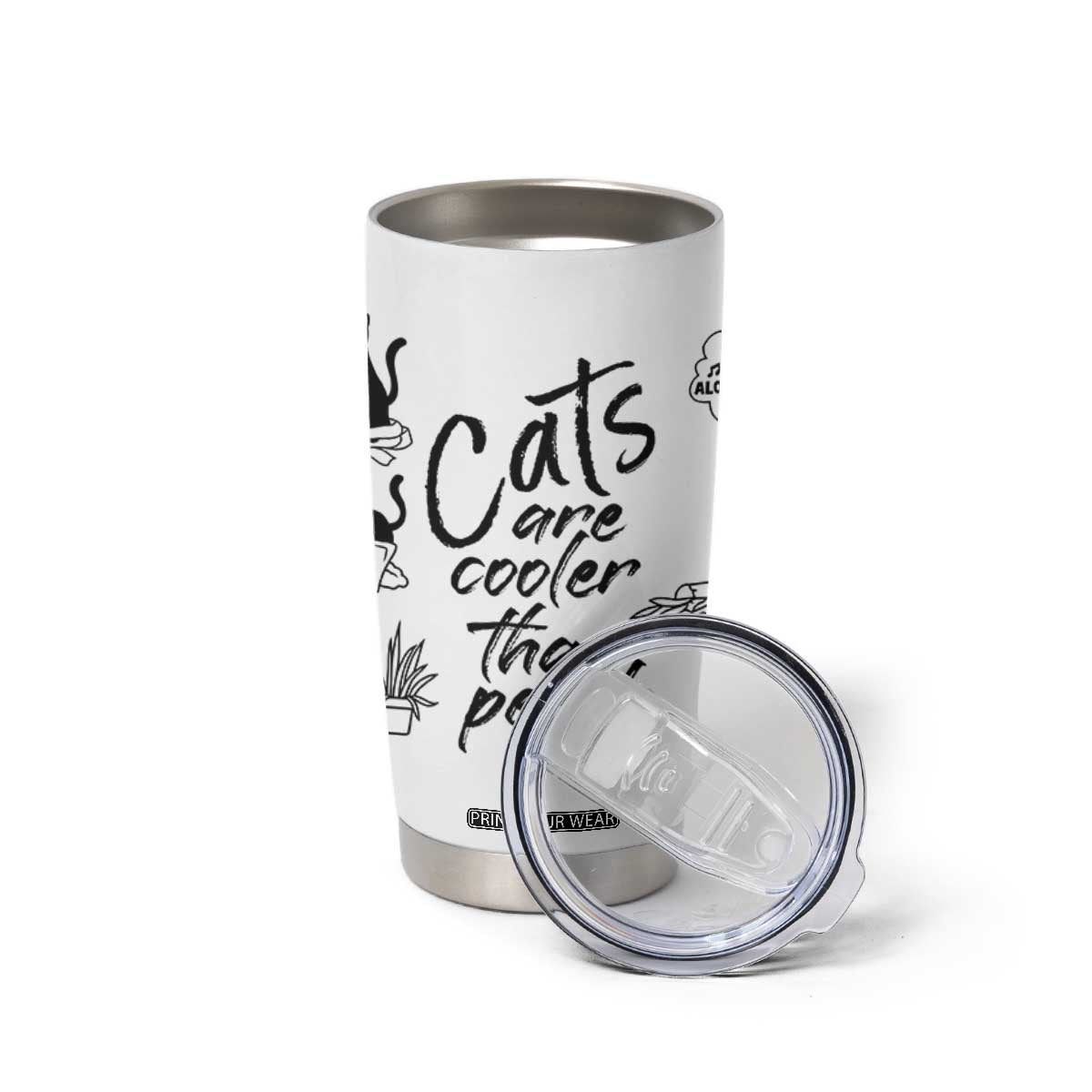 Cat Lover Gifts Tumbler Cup Cats Are Cooler Than People Black Cat Mom TB10 Print Your Wear