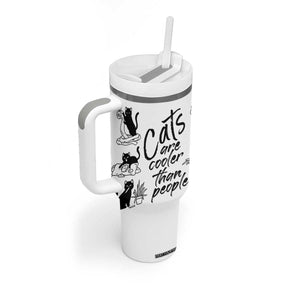 Cat Lover Gifts Tumbler With Handle Cats Are Cooler Than People Black Cat Mom TB10 Print Your Wear