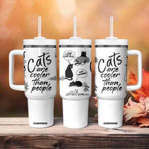 Cat Lover Gifts Tumbler With Handle Cats Are Cooler Than People Black Cat Mom TB10 Print Your Wear
