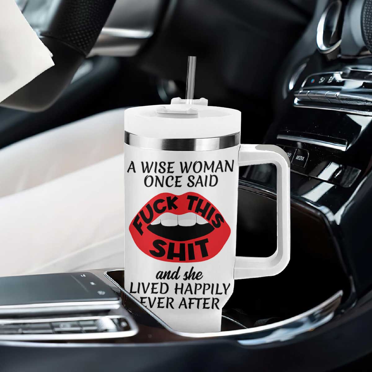 Funny Retirement Gifts For Women Tumbler With Handle A Wise Woman Once Said Fck This Shit TB10 Print Your Wear