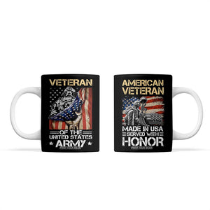 Veteran Of The United States Army Coffee Mug Vintage American Flag TB10 Black Print Your Wear