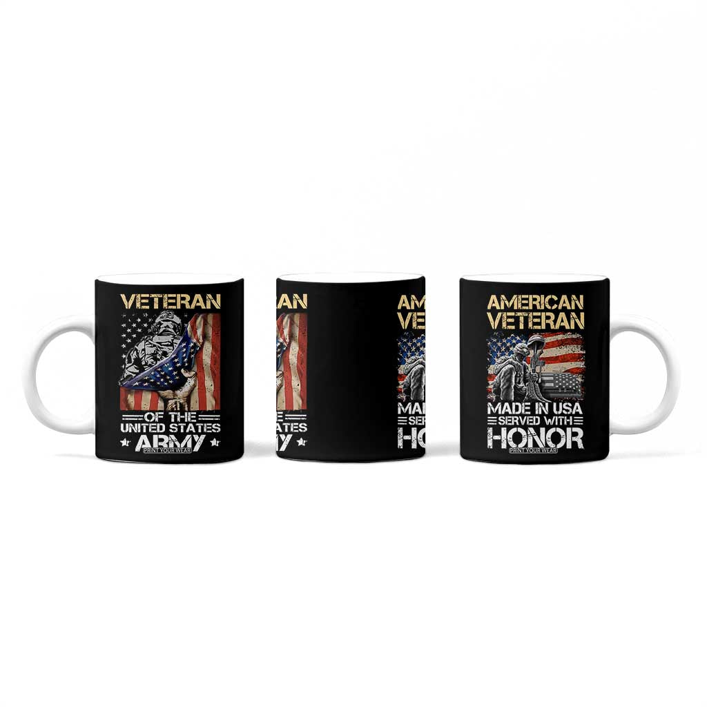 Veteran Of The United States Army Coffee Mug Vintage American Flag TB10 Print Your Wear