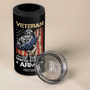 Veteran Of The United States Army 4 in 1 Can Cooler Tumbler Vintage American Flag TB10 Print Your Wear