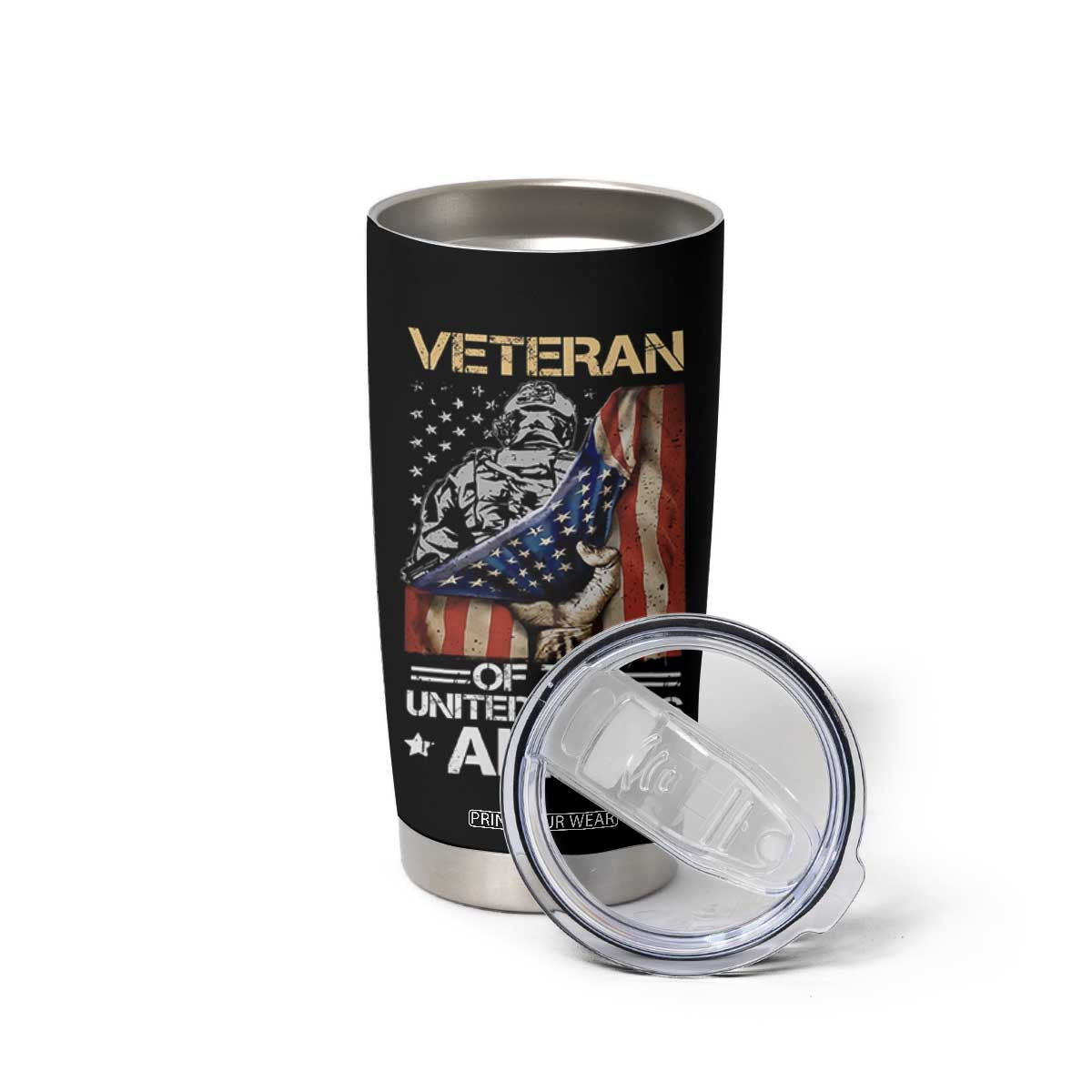 Veteran Of The United States Army Tumbler Cup Vintage American Flag TB10 Print Your Wear