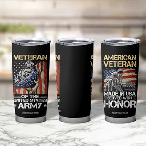 Veteran Of The United States Army Tumbler Cup Vintage American Flag TB10 Print Your Wear