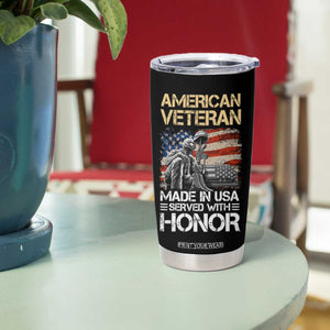 Veteran Of The United States Army Tumbler Cup Vintage American Flag TB10 Print Your Wear