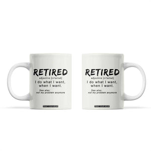 Funny Retirement Gifts Coffee Mug Retired Definition Coworker Gag Gifts TB10 Pale Print Your Wear