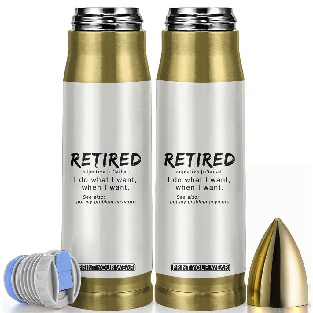 Funny Retirement Gifts Bullet Tumbler Retired Definition Coworker Gag Gifts TB10 Pale Print Your Wear