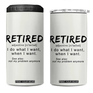 Funny Retirement Gifts 4 in 1 Can Cooler Tumbler Retired Definition Coworker Gag Gifts TB10 One Size: 16 oz Pale Print Your Wear