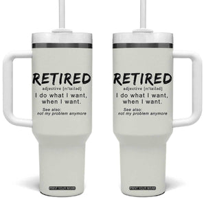 Funny Retirement Gifts Tumbler With Handle Retired Definition Coworker Gag Gifts TB10 One Size: 40 oz Pale Print Your Wear