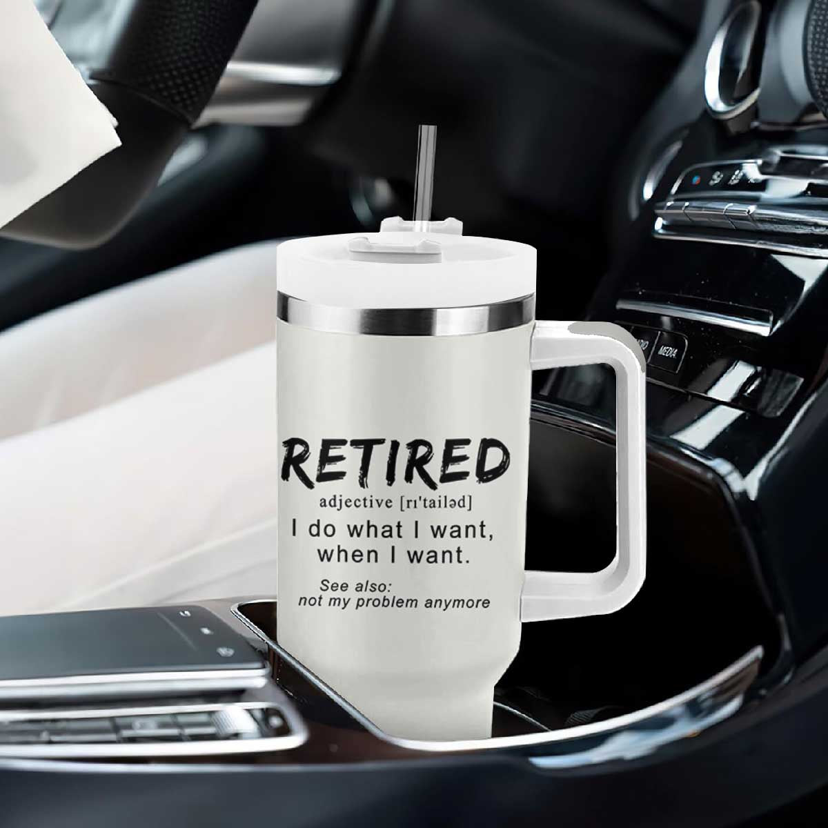 Funny Retirement Gifts Tumbler With Handle Retired Definition Coworker Gag Gifts TB10 Print Your Wear