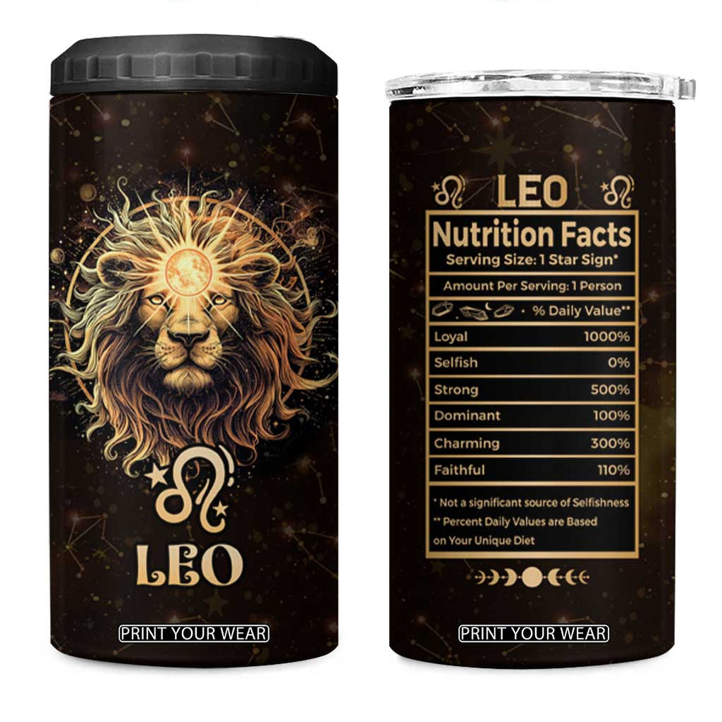 Leo Birthday 4 in 1 Can Cooler Tumbler Born in July August Lion Zodiac Symbol Horoscope Astrology TB10 One Size: 16 oz Brown Print Your Wear