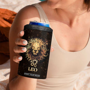 Leo Birthday 4 in 1 Can Cooler Tumbler Born in July August Lion Zodiac Symbol Horoscope Astrology TB10 Print Your Wear