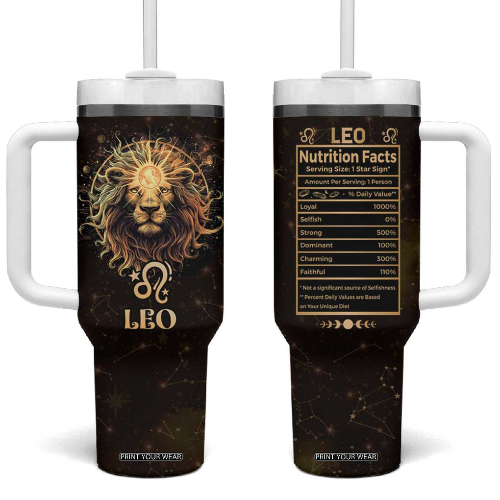 Leo Birthday Tumbler With Handle Born in July August Lion Zodiac Symbol Horoscope Astrology TB10 One Size: 40 oz Brown Print Your Wear